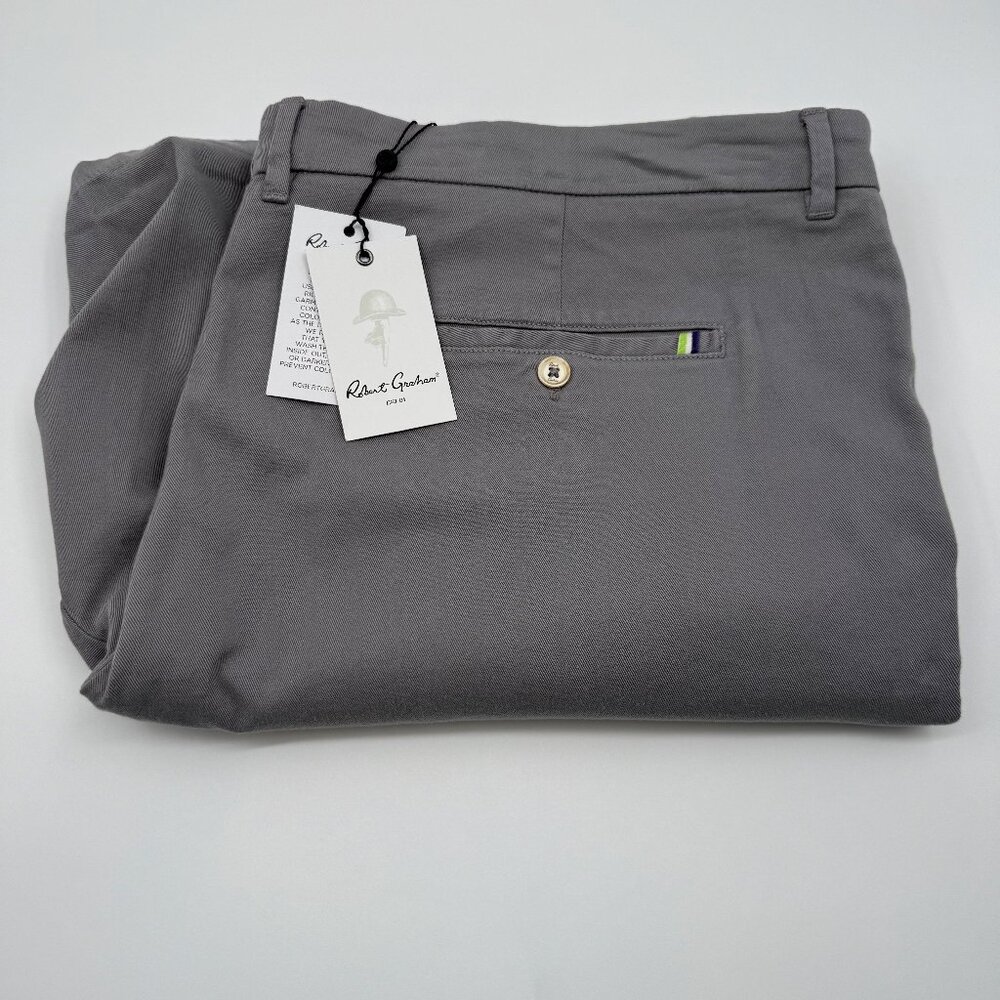 NWT Robert Graham Belgrade Men's Shorts Gray Classic Fit Stretch Chino Size 44*